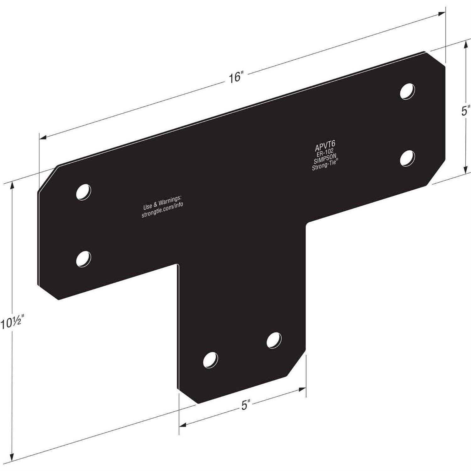 Simpson Strong-Tie Outdoor Accents Avant T Strap APVT4 - Zenithce