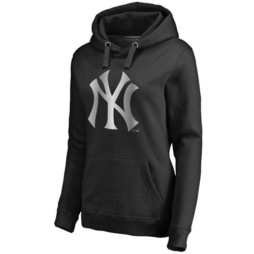 Women's New York Yankees Platinum Collection Pullover Hoodie Black - Zenithce