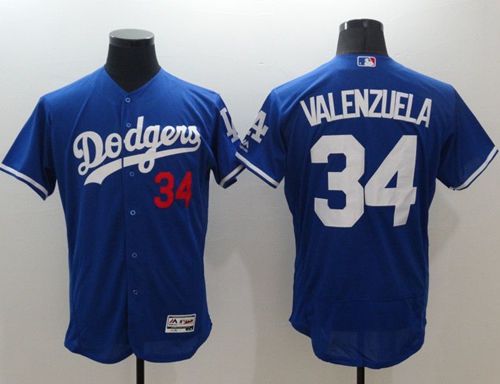 Dodgers #34 Fernando Valenzuela Blue Flexbase Authentic Collection Stitched Jersey - Zenithce