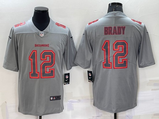 Tampa Bay Buccaneers #12 Tom Brady Gray Atmosphere Fashion Stitched Jersey - Zenithce