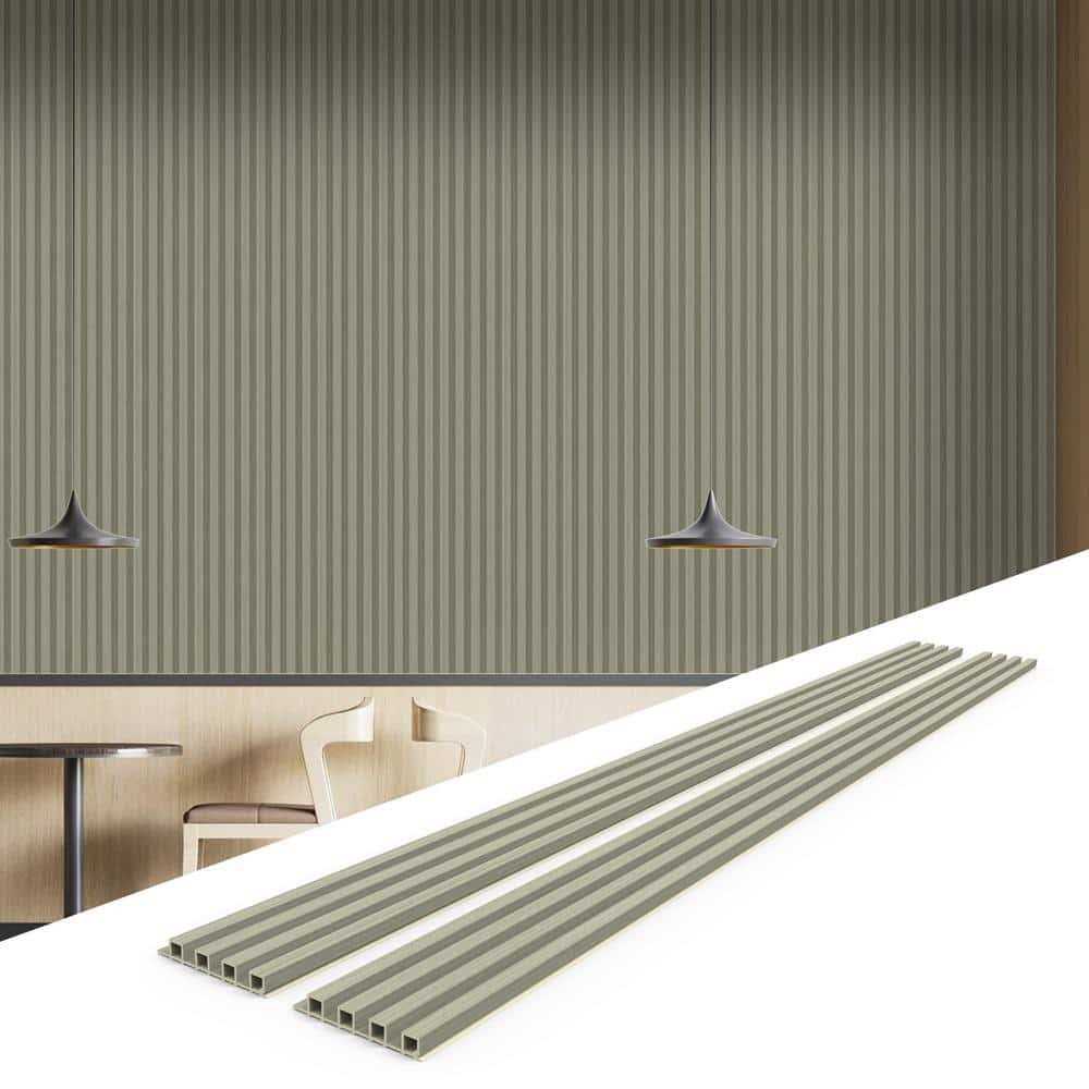 sunwings 6-Pieces 102 In. x 6.5 In. x 0.94 In. WPC 3D Wood Wall Paneling for Interior Wall Decor - Zenithce