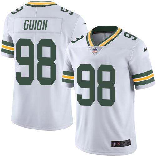 Packers #98 Letroy Guion White Stitched Limited Rush Nike Jersey - Zenithce