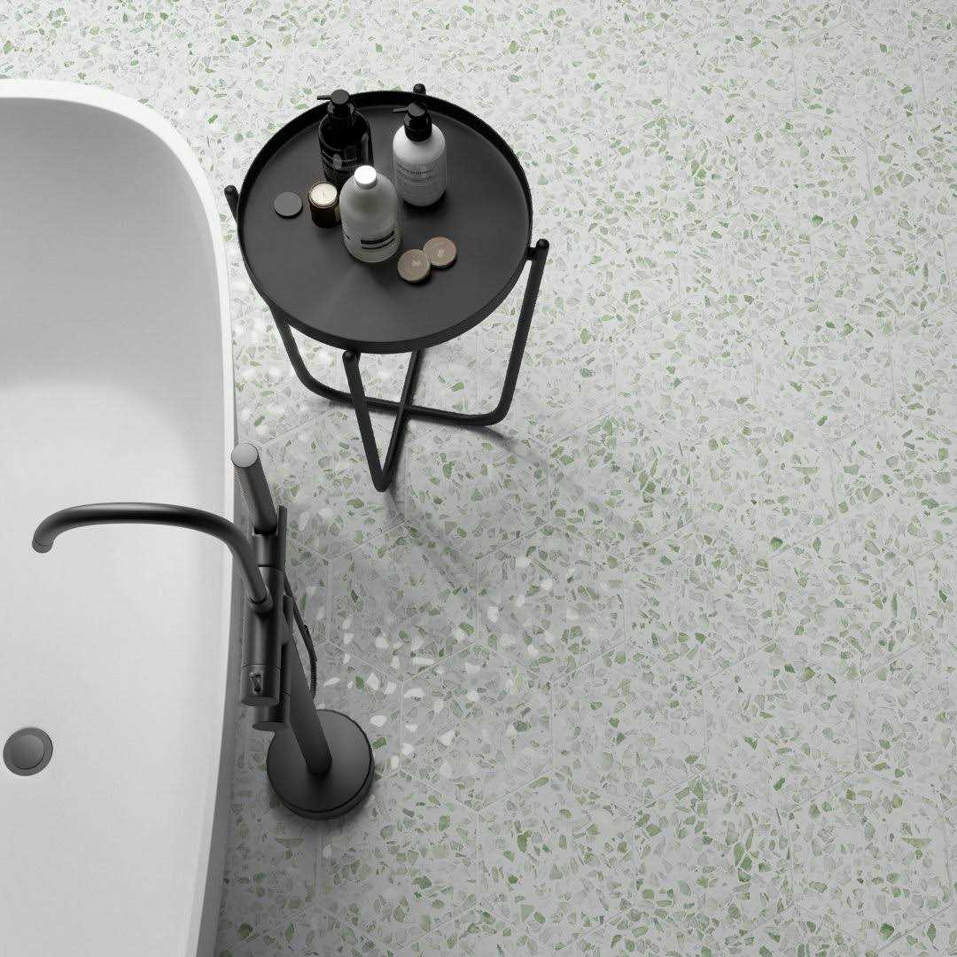 Ivy Hill Tile Fusion Hex Terrazzo 9.13 in. x 10.51 in. Matte Porcelain Floor and Wall Tile - Zenithce