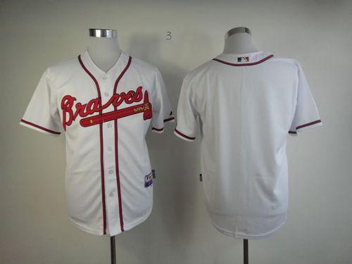 Braves Blank White Cool Base Stitched Jersey - Zenithce