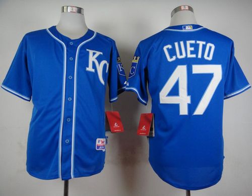 Royals #47 Johnny Cueto Light Blue Alternate 2 Cool Base Stitched Jersey - Zenithce