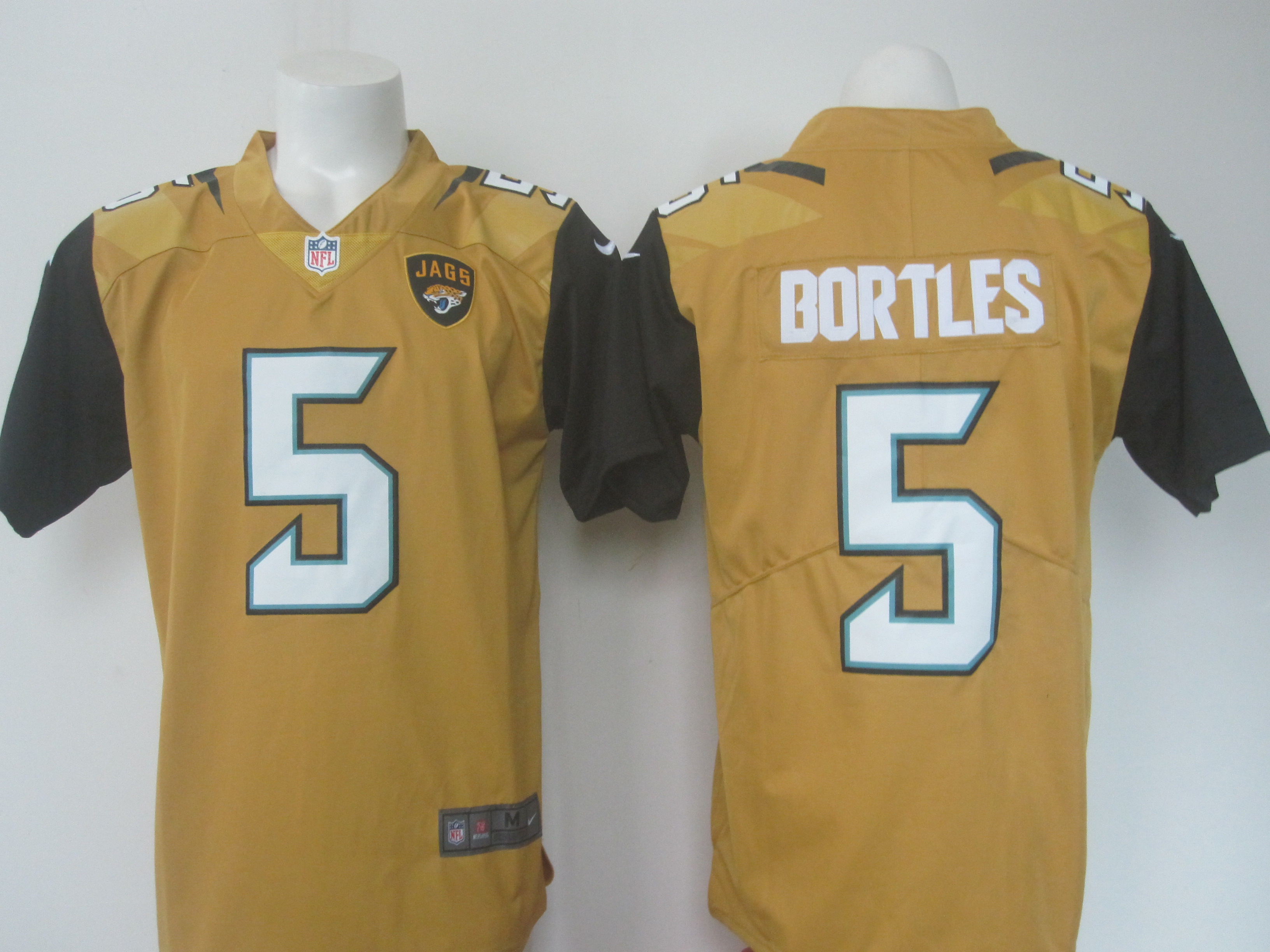 Jaguars #5 Blake Bortles Gold Limited Rush Stitched Nike Jersey - Zenithce