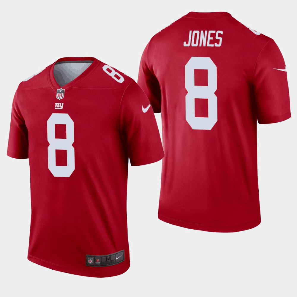 New York Giants #8 Daniel Jones Red Inverted Legend Stitched Jersey - Zenithce