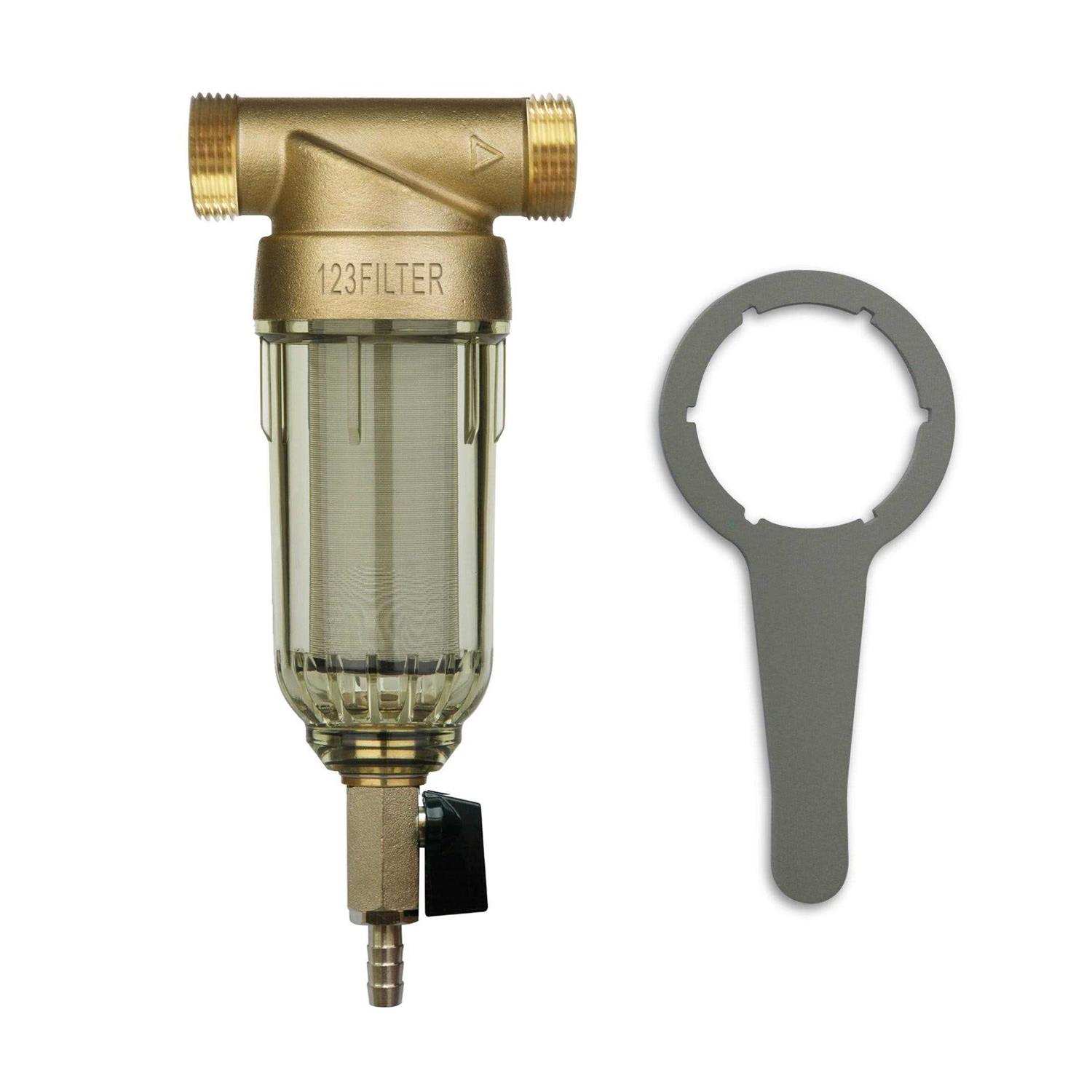 iSpring Wsp-100 Reusable Whole House Spin Down Sediment Water Filter 100 Micron Flushable Prefilter Filtration - Zenithce
