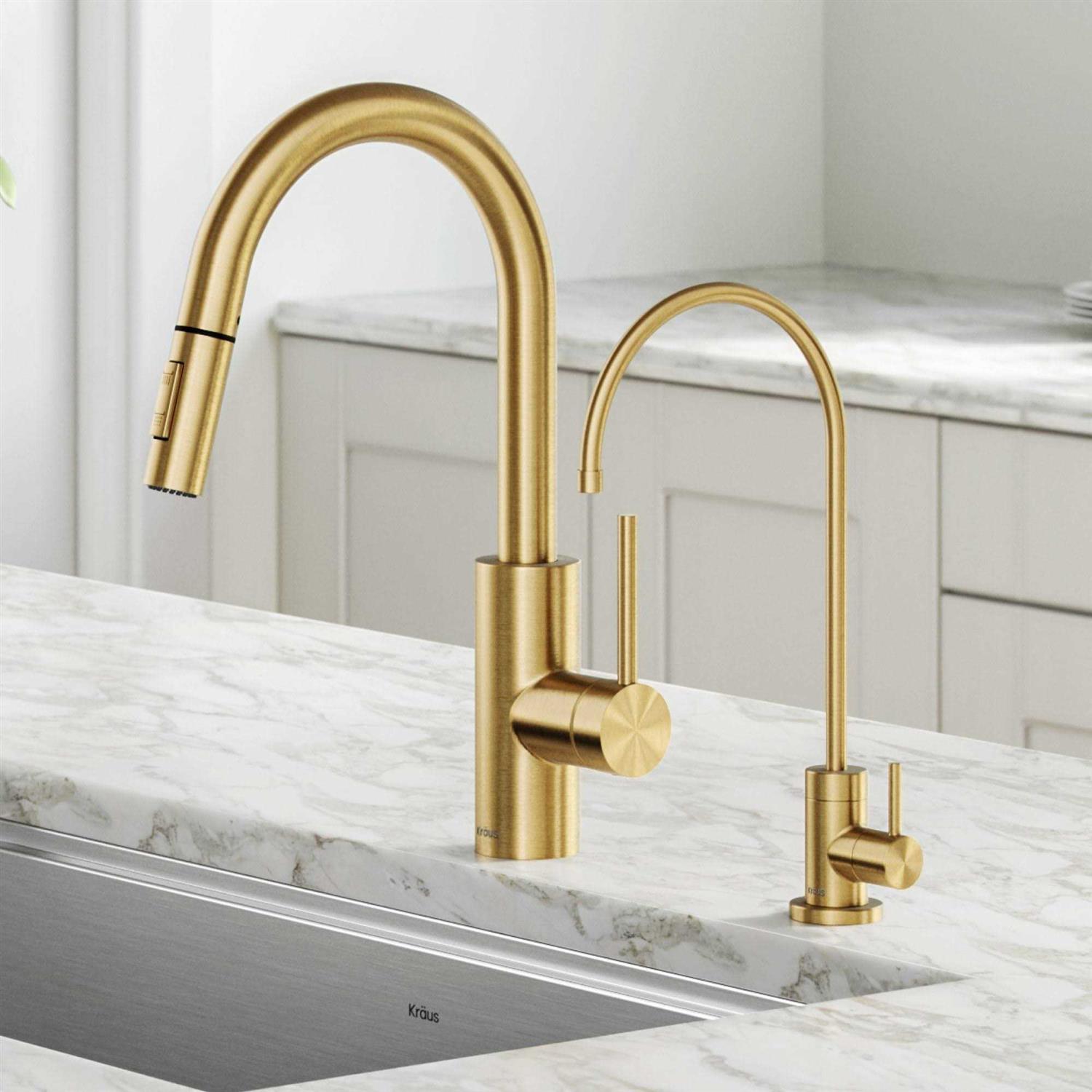Kraus Oletto Pull-Down Single Handle Kitchen Faucet with QuickDock Top Mount Installation Assembly KPF-2620 - Zenithce