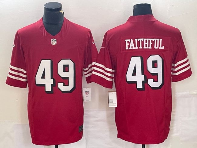 San Francisco 49ers #49 Faithful New Red 2023 F.U.S.E. Stitched Jersey - Zenithce