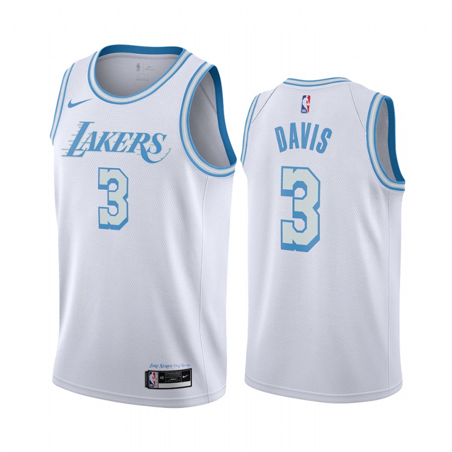Lakers #3 Anthony Davis White Swingman 2020-21 City Edition Jersey - Zenithce
