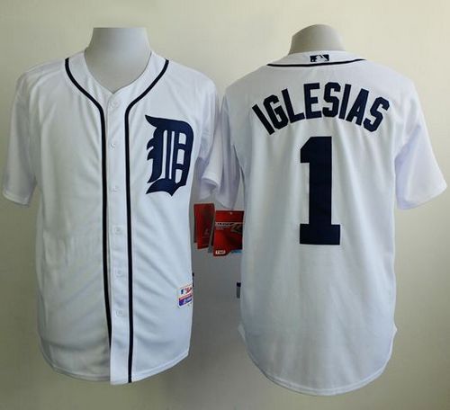 Tigers #1 Jose Iglesias White Cool Base Stitched Jersey - Zenithce
