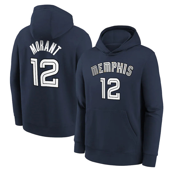 Memphis Grizzlies #12 Ja Morant 2021 Navy Pullover Hoodie - Zenithce