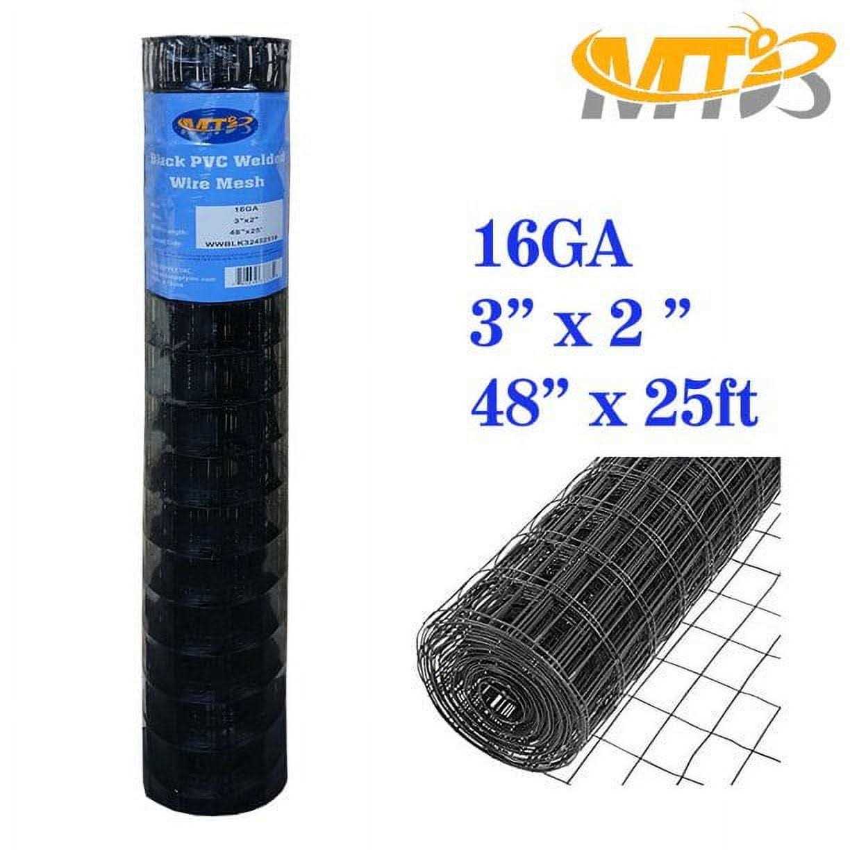 MTB Supply MTB Black PVC Coated Welded Wire Mesh Garden Economy Fence 1 Inch x 1 Inch 16GA - Zenithce