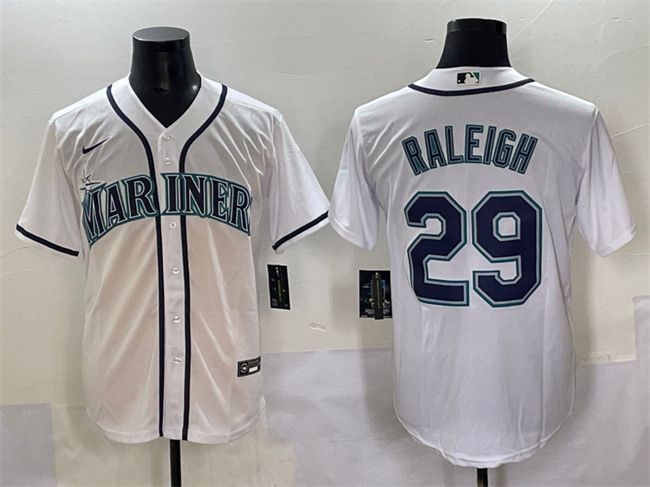 Seattle Mariners #29 Cal Raleigh White Cool Base Stitched Jersey - Zenithce