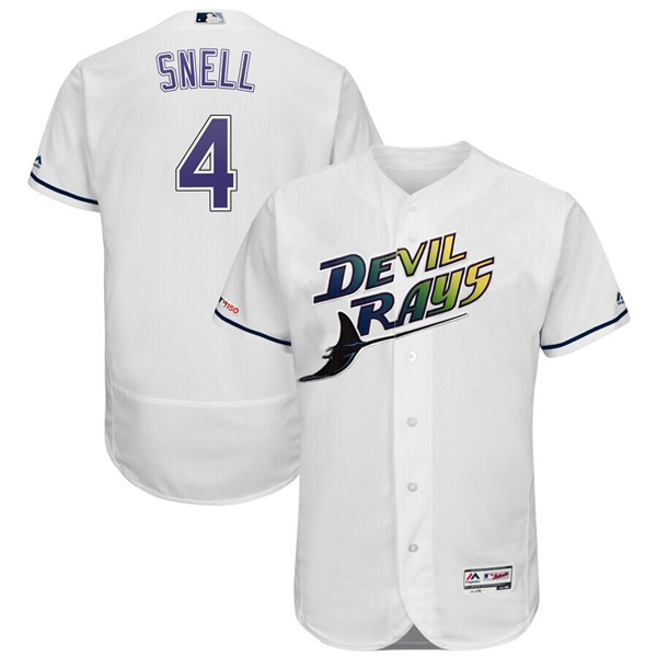 Tampa Bay Rays #4 Blake Snell White Flex Base Stitched Jersey - Zenithce