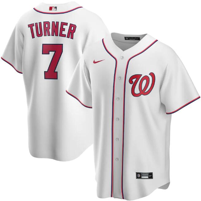Washington Nationals White #7 Trea Turner Cool Base Stitched Jersey - Zenithce