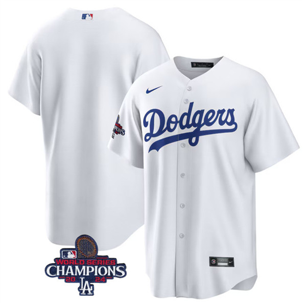 Los Angeles Dodgers Blank White 2024 World Series Champions Home Limited Stitched Jersey - Zenithce