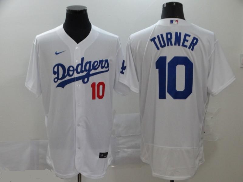 Los Angeles Dodgers #10 Justin Turner White Flex Base Stitched Jersey - Zenithce