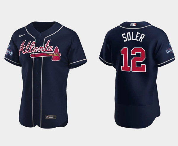 Atlanta Braves #12 Jorge Soler 2021 Navy World Series Champions Flex Base Stitched Jersey - Zenithce