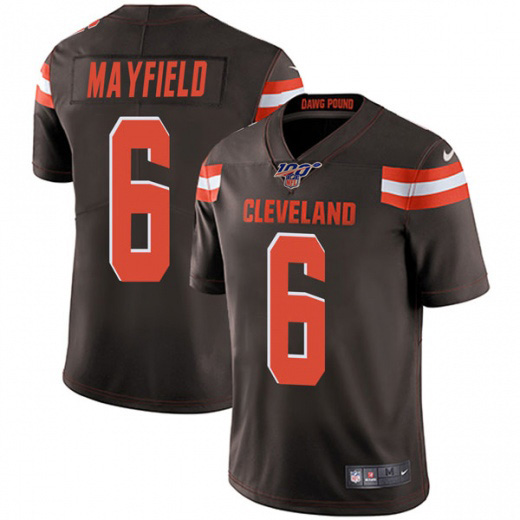 Cleveland Browns 100th #6 Baker Mayfield Brown Vapor Untouchable Limited Stitched Jersey - Zenithce