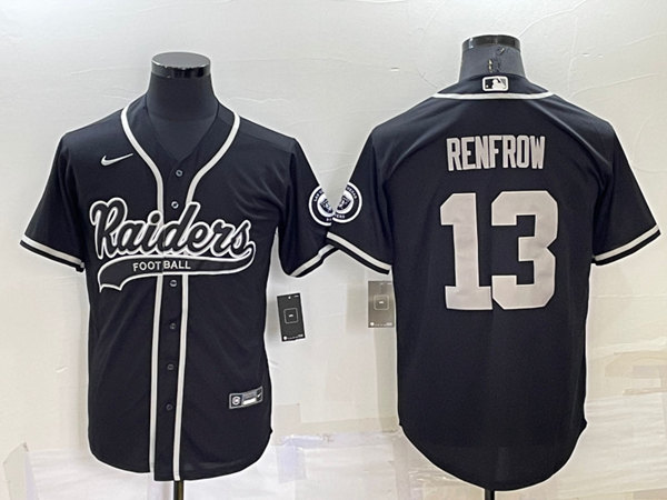 Las Vegas Raiders #13 Hunter Renfrow Black Cool Base Stitched Baseball Jersey - Zenithce