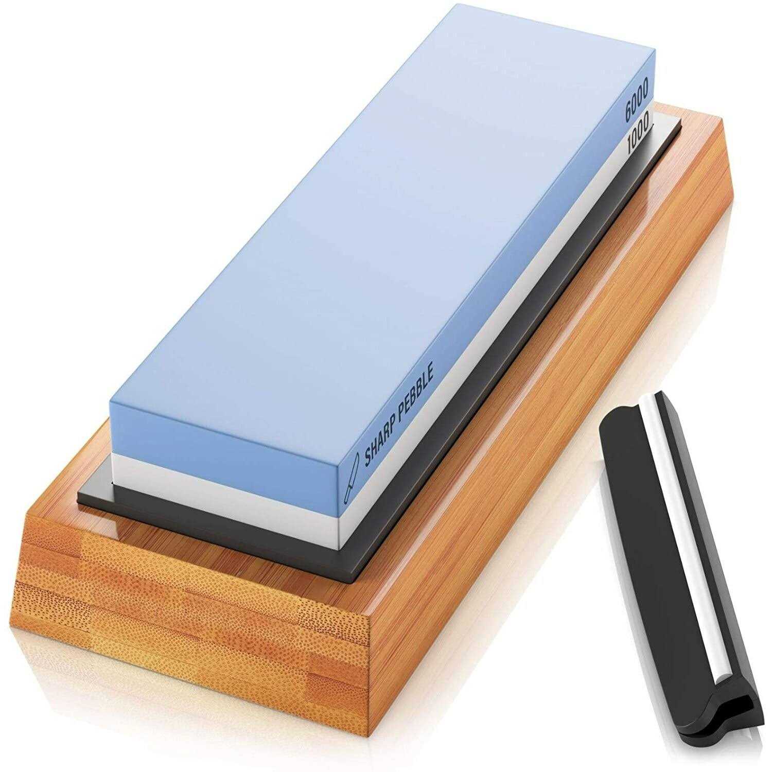 Sharp Pebble Premium Whetstone Knife Sharpening Stone 2 Side Grit 1000/6000 Waterstone - Zenithce