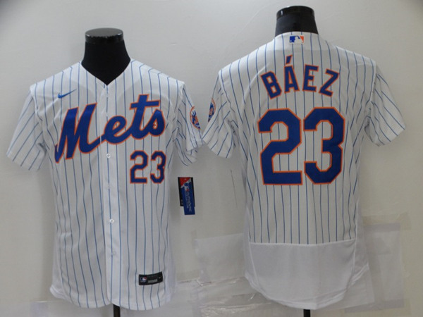 New York Mets #23 Javier Báez White Flex Base Stitched Jersey - Zenithce
