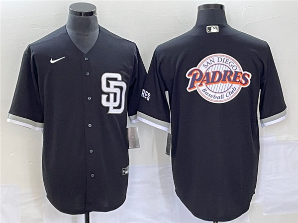 San Diego Padres Black Team Big Logo Cool Base Stitched Jersey - Zenithce