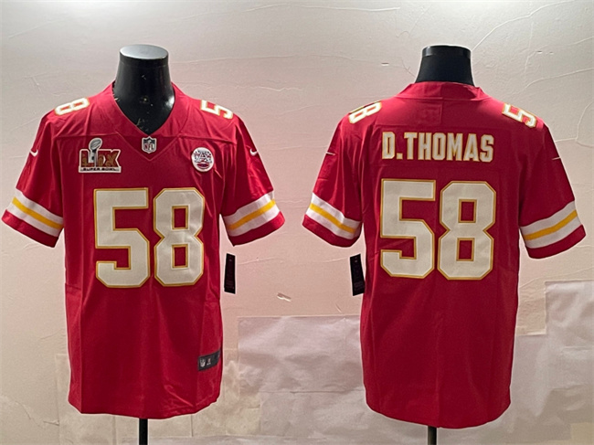 Kansas City Chiefs #58 Derrick Thomas Red 2025 Super Bowl LIX Patch Vapor Untouchable Limited Stitched Jersey - Zenithce