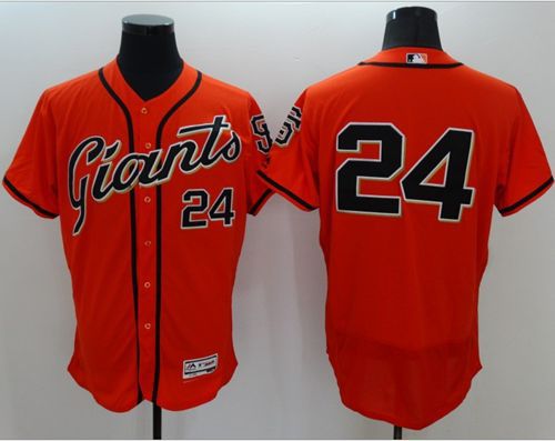 Giants #24 Willie Mays Orange Flexbase Authentic Collection Stitched Jersey - Zenithce