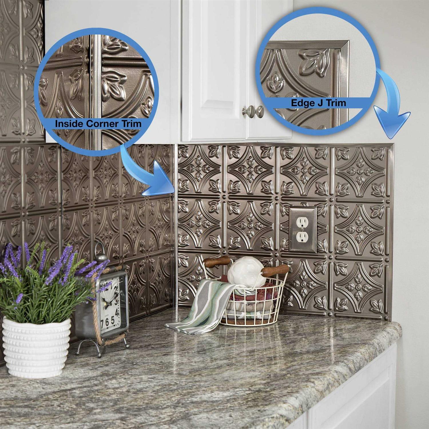 Fasade 18in x 24in Waves Polished Copper Backsplash Panel - Zenithce