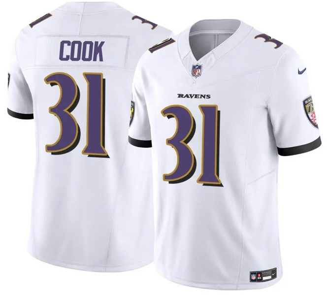 Baltimore Ravens #31 Dalvin Cook White 2024 F.U.S.E. Vapor Limited Jersey - Zenithce