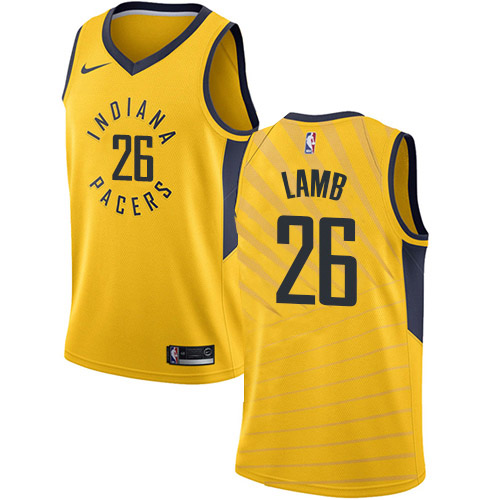 Pacers #26 Jeremy Lamb Gold Swingman Statement Edition Jersey - Zenithce