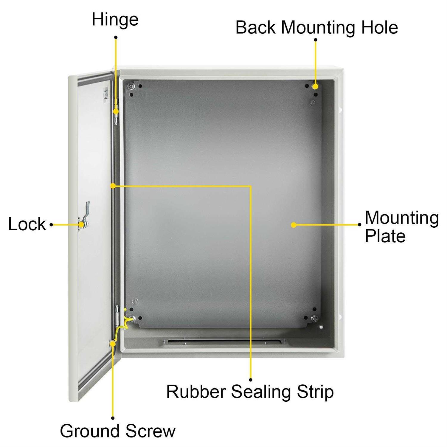 VEVOR Electrical Enclosure NEMA 4X Carbon Steel Junction Box Plate DQXJSTCFS - Zenithce
