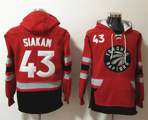 Toronto Raptors #43 Pascal Siakam Red Lace-Up Pullover Hoodie - Zenithce