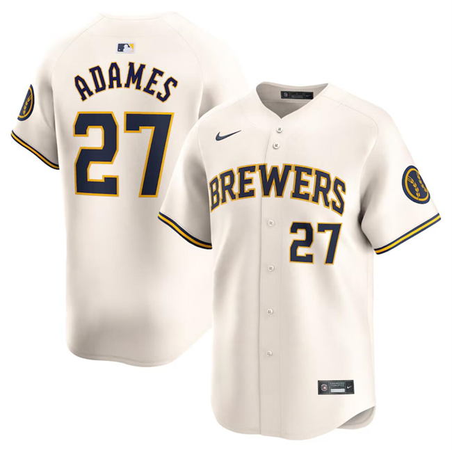 Milwaukee Brewers #27 Willy Adames Cream 2024 Home Limited Stitched Jersey - Zenithce