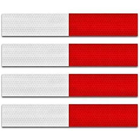 Reflective Tape ,Reflective Tape for Trailers 2”x12′ Waterproof Self Adhesive Auto Truck Safety Reflector Strips Hazard Caution Warning - Zenithce