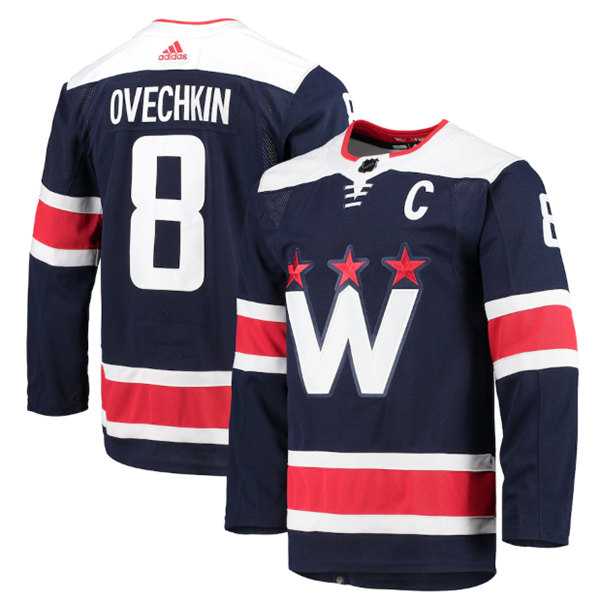 Washington Capitals #8 Alex Ovechkin Navy Pro Stitched Jersey - Zenithce