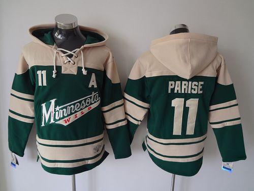 Wild #11 Zach Parise Green Sawyer Hooded Sweatshirt Stitched Jersey - Zenithce
