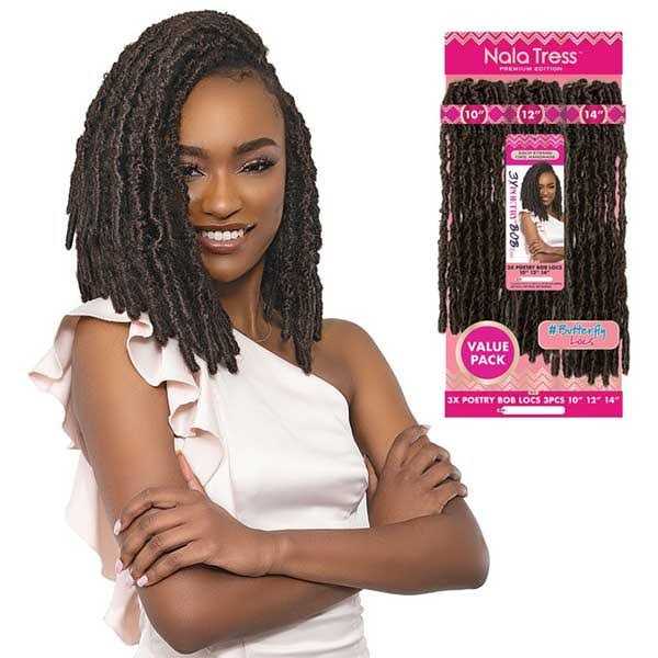 Janet Collection Nala Tress 3X Poetry Bob Locs 10 12 14 30 - Zenithce