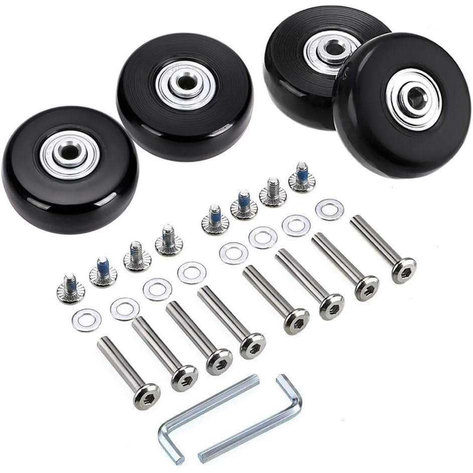OwnMy 18mm Luggage Suitcase Replacement Wheels Rubber Swivel Caster Wheels Bearings Repair Kits - Zenithce