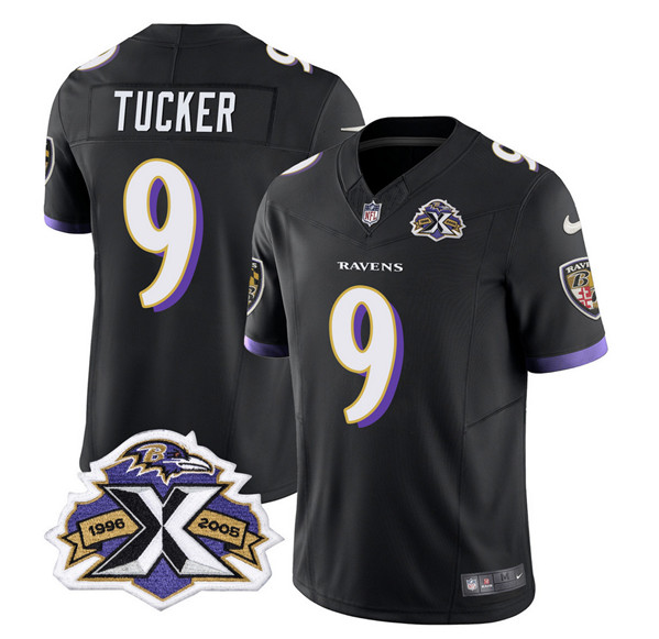 Baltimore Ravens #9 Justin Tucker Black 2023 F.U.S.E With Patch Throwback Vapor Limited Stitched Jersey - Zenithce