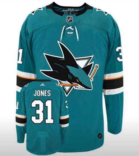 San Jose Sharks Martin Jones Teal Stitched Jersey - Zenithce