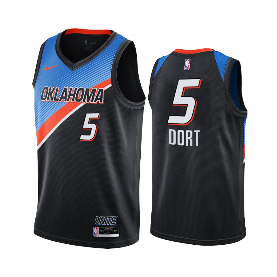 Thunder #5 Luguentz Dort Black Swingman 2020-21 City Edition Jersey - Zenithce