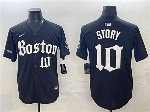 Boston Red Sox #10 Trevor Story Black Gothic Vapor Limited Stitched Jersey - Zenithce