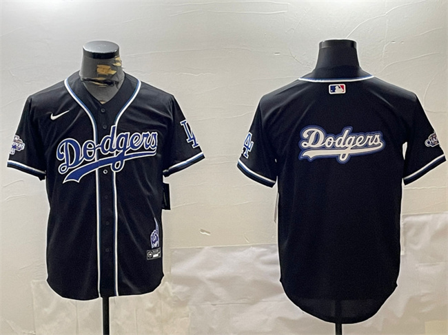 Los Angeles Dodgers Team Big Logo Black 2024 World Series Champions Limited Stitched Jersey - Zenithce