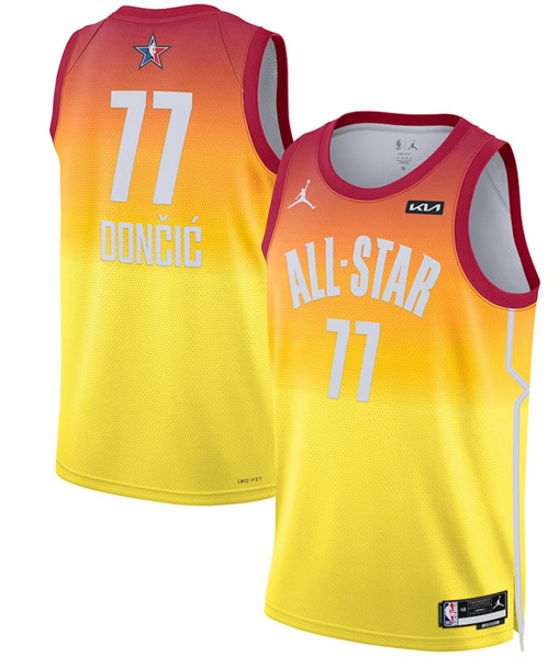 2023 All-Star #77 Luka Doncic Orange Game Swingman Stitched Jersey - Zenithce