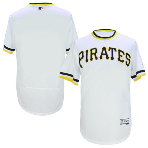 Pirates Blank White Flexbase Authentic Collection Cooperstown Stitched Jersey - Zenithce