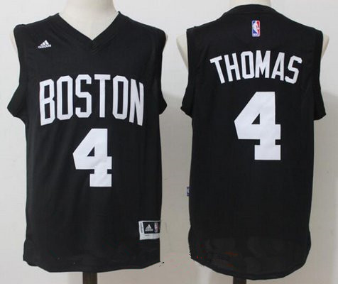 Boston Celtics #4 Isaiah Thomas All Black with White Stitched adidas Revolution 30 Swingman Jersey - Zenithce